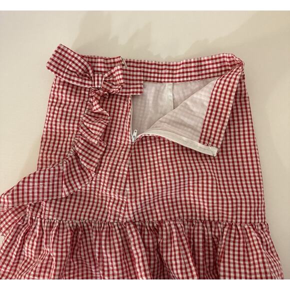 Rare Edition Skirt Size 6 Red And White flare Plaid Mini Skirt - Picture 9 of 11